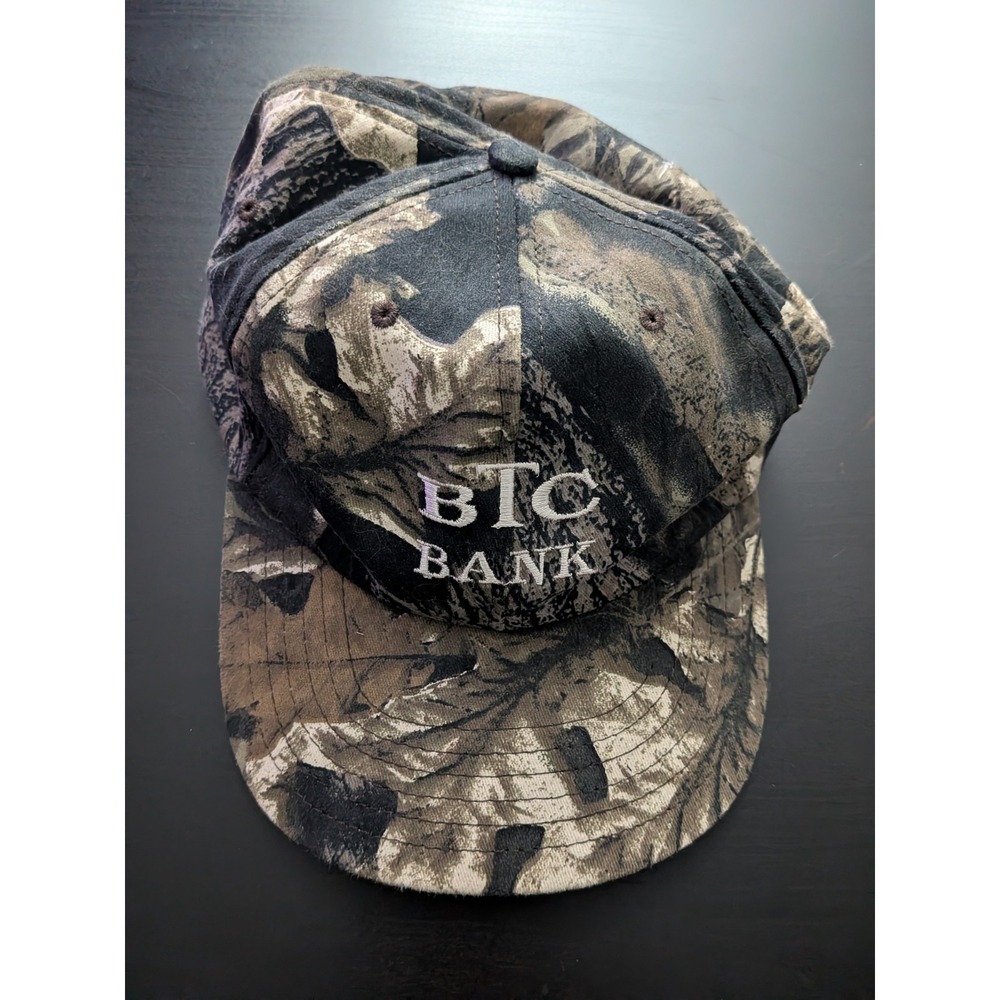 BTC Bank Embroidered Camouflage Camo Snapback Vintage USA Made